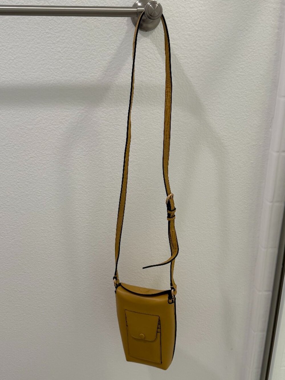 Cole Haan Mini Crossbody Phone Bag Mustard Yellow Gold Hardware